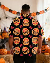 Big & Tall Men's Halloween Love Pumpkin "BOO" Print Short Sleeve Shirt